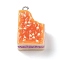 Resin Imitation Food Pendants, Cartoon Bear Biscuit Charms with Platinum Plated Iron Loops, Food, 26x15.5x10mm, Hole: 2mm