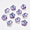 Faceted Glass Rhinestone Charms, Imitation Austrian Crystal, Flower, Vitrail Light, 12x12x5mm, Hole: 1.5mm