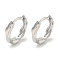 Brass Hoop Earrings, Real Platinum Plated, 12x3mm