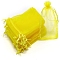 Organza DIY Craft Drawstring Bag, for Valentine Birthday Wedding Party Candy Wrapping, Yellow, 9x7cm