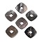 Natural Black Lip Shell Cabochons, Square, Gray, 14.5~15x14.5~15x1~1.5mm, hole: 2.5~4mm