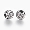 316 Surgical Stainless Steel European Beads, Large Hole Beads, Rondelle, Sagittarius, Antique Silver, 10x9mm, Hole: 4mm