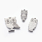 Tarnish Resistant 304 Stainless Steel Pendants, Owl, Stainless Steel Color, 25~29x12~27x3~4mm, Hole: 1.2~1.8mm