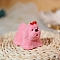 Cartoon Dog Velvet Storage Box for Women, Portable Ring Case, Hot Pink, 7x5.4x5.8cm