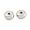 CCB Plastic Spacer Beads, Flat Round, Platinum, 6x2.8mm, Hole: 1.4mm