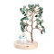 Natural Green Aventurine Chips Tree of Life Decorations, Resin Stump with Wooden Base & Copper Wire & Snowman Feng Shui Energy Stone Gift for Home Office Desktop, 69~79x62~65x120mm