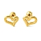 304 Stainless Steel Ear Studs, Heart, Golden, 10x11.5mm