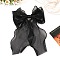 Cloth Long Bowknot Hair Barrettes, Hair Accessories for Women Girls, Black, 290x165mm