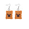 Resin Food Model Dangle Earrings, Jewely for Women, Orange, Bear, 48mm