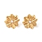 304 Stainless Steel Plastic Bead Stud Earrings, Flower, Golden, 22.7x23.5mm