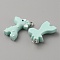 6Pcs Opaque Resin Pendants, Giraffe Charms, with Platinum Tone Iron Loops, Aquamarine, 25x16.5x6mm, Hole: 2mm