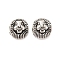 Tibetan Style Alloy Beads, Lion Head, Antique Silver, 15x12x6mm, Hole: 2mm