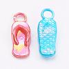 Opaque AB Color Acrylic Flip Flops Pendants SACR-R697-M11-2