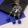 Alloy Flat Round with Tree of Life Pendant Decorations EVIL-PW0003-04-2