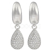 Teardrop Clear Cubic Zirconia Dangle Earrings EJEW-Q387-05P-1