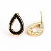 Brass Enamel Stud Earring Findings KK-S356-244A-NF-2