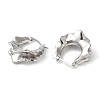 304 Stainless Steel Twist Teardrop Hoop Earrings EJEW-K244-31P-2