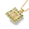 Natural Yellow Agate & Green Aventurine Rectangle Pendant Necklace NJEW-B089-01G-01-4