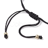 Adjustable Faceted Glass Nylon Cord Braided Bead Bracelets for Women Men BJEW-JB10369-4