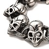 304 Stainless Steel Skull Link Chain Bracelets BJEW-E094-02AS-2