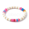 Handmade Polymer Clay Beads Stretch Bracelets Sets BJEW-JB06427-01-5