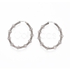 Long-Lasting Plated 304 Stainless Steel Wire Wrapped Hoop Earrings EJEW-D250-04C-P-1