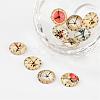 Clock Printed Glass Cabochons X-GGLA-A002-12mm-YY-1