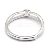 Adjustable Rhodium Plated 925 Sterling Silver Ring Components STER-I016-016P-4