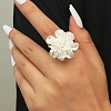 Acrylic Flower Finger Rings PW-WG79C3E-01-4