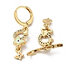 Real 18K Gold Plated Brass Dangle Leverback Earrings EJEW-A033-22G-02-2