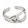 Non-Tarnish 304 Stainless Steel Cuff Ring for Women RJEW-F151-01P-2