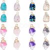 SUPERFINDINGS 16Pcs 8 Color Druzy Resin Pendants RESI-FH0001-36-1