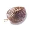 Natural Amethyst Pendants PALLOY-JF01293-03-4