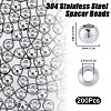 SUNNYCLUE 304 Stainless Steel Spacer Beads STAS-SC0006-87C-2