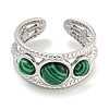 304 Stainless Steel Synthetic Malachite Cuff Rings G-Z056-06P-03-2