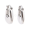 Brass Chunky Rectangle Hoop Earrings for Women EJEW-A072-18P-2