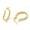Brass Twist Rope Hoop Earrings for Women EJEW-A070-16G-2