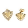 Brass Micro Pave Cubic Zirconia Stud Earrings for Women EJEW-E310-12G-01-2