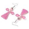 Glass Seed Beads Angle Dangle Earrings EJEW-MZ00288-02-4