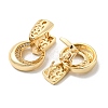 Brass Micro Pave Clear Cubic Zirconia Dangle Hoop Earrings EJEW-E295-25KCG-2