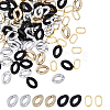 SUPERFINDINGS 300Pcs 4 Style Spray Painted CCB Plastic Linking Rings CCB-FH0001-13-1