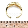 Rack Plating Brass Micro Pave Cubic Zirconia Cuff Finger Rings for Women RJEW-M028-43G-3