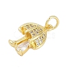 Rack Plating Brass Micro Pave Cubic Zirconia Pendants KK-R166-02G-07-2