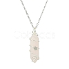 Natural Mixed Gemstone Faceted Bullet Shape Copper Wire Star Wrapped Pendant Necklaces NJEW-JN05024-02-4