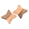 Transparent Resin & Walnut Wood Pendants RESI-S389-011A-B04-2