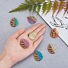 Transparent Resin & Walnut Wood Pendants RESI-CJ0001-80-4