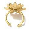 Flower Rack Plating Brass Cuff Rings for Women RJEW-G323-08G-3