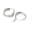 Tarnish Resistant 202 Stainless Steel Hoop Earrings EJEW-A041-02P-2