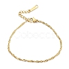 304 Stainless Steel Singapore Chain Bracelets for Women BJEW-B064-10G-1