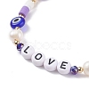 Love Word Acrylic & Heishi Polymer Clay Beaded Stretch Bracelet Sets BJEW-TA00069-6